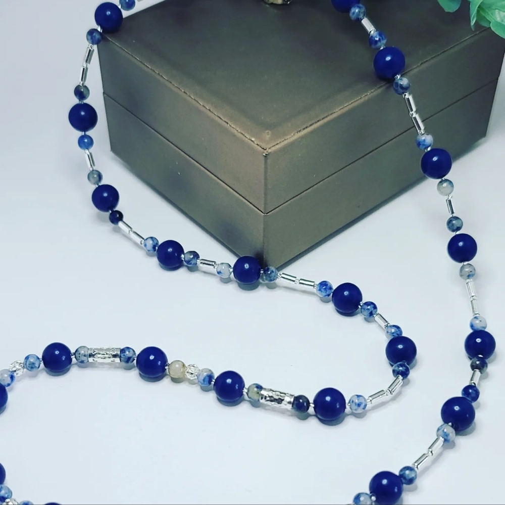 Lapis Lazuli, sodalite necklace